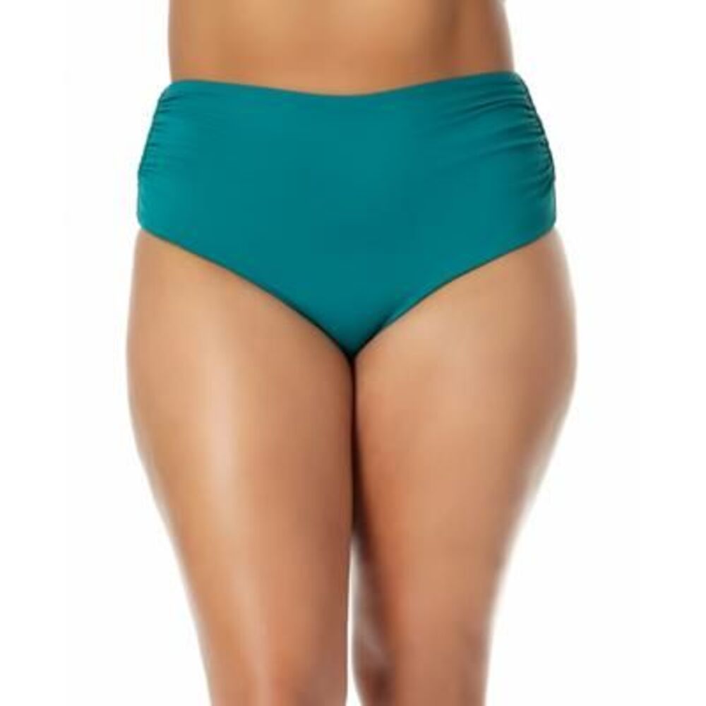 Anne Cole Plus Size High-waist Bikini Bottoms In Ocean Green 24W